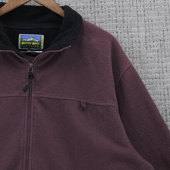 Vintage Roundy Ridge Fleece Jacket XL Men Red Full Zip Long Sleeve Polyester 90s - Picture 3 of 9